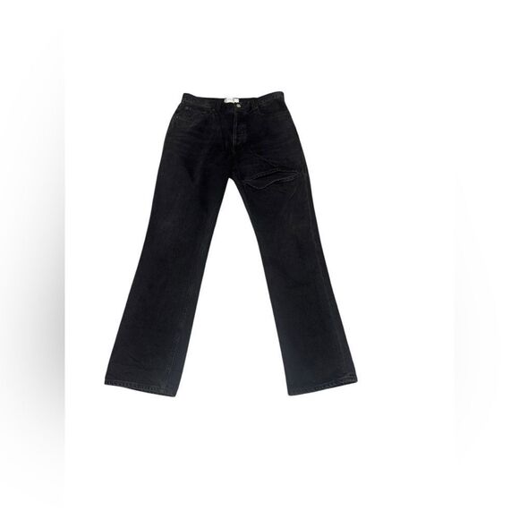 AGOLDE x REVOLVE Lana Slice mid rise black decent Relaxed Straight Leg Jeans - Picture 4 of 12